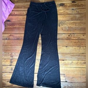 Dolls Kill Black Velvet Flare Pants